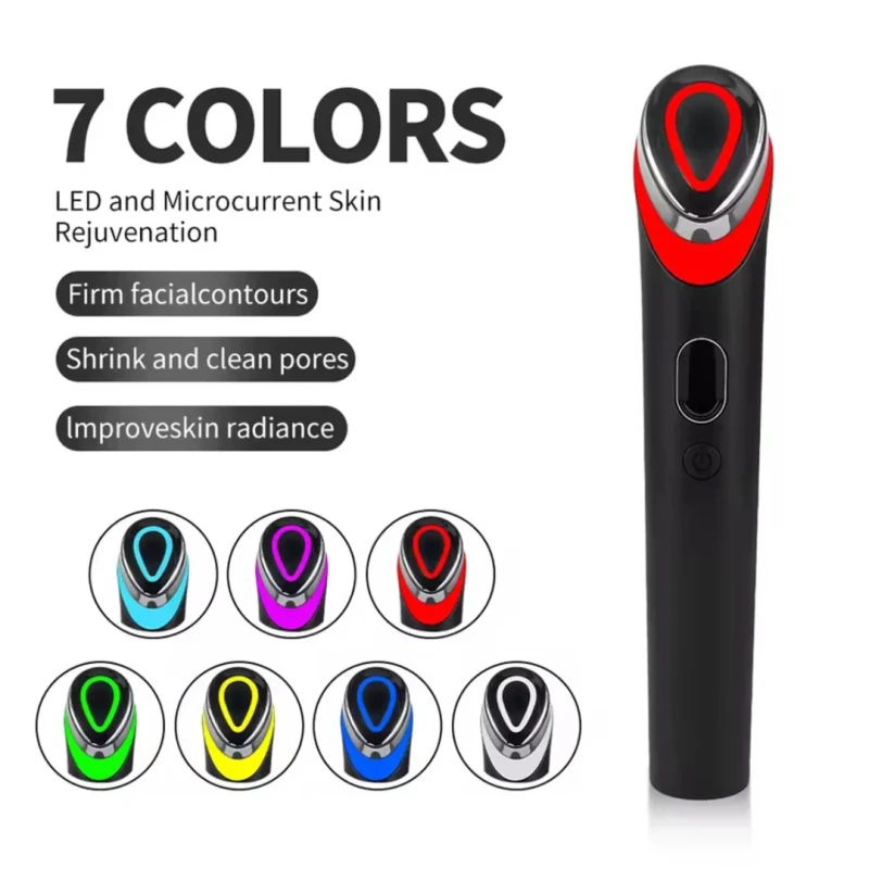 7 Colors Age-R Booster Pro – EMS mikro­srovių veido masažuoklis su 7 spalvų LED terapija jaunatviškai odai aprašymas - Prekės nuotrauka