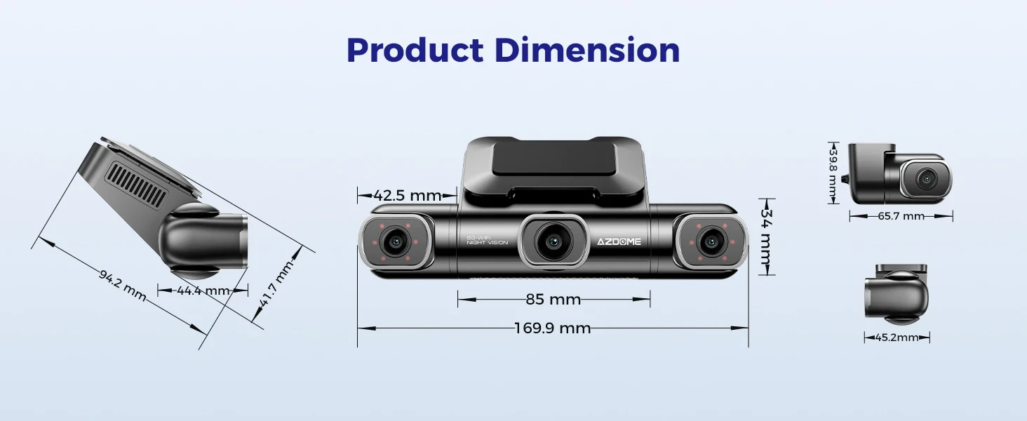 AZDOME M660 2K+3*1080P 4CH automobilio DVR GPS 5G Wifi įmontuotas 128GB eMMC balso valdymas 24 val. parkavimo stebėjimo sistema aprašymas - Prekės nuotrauka