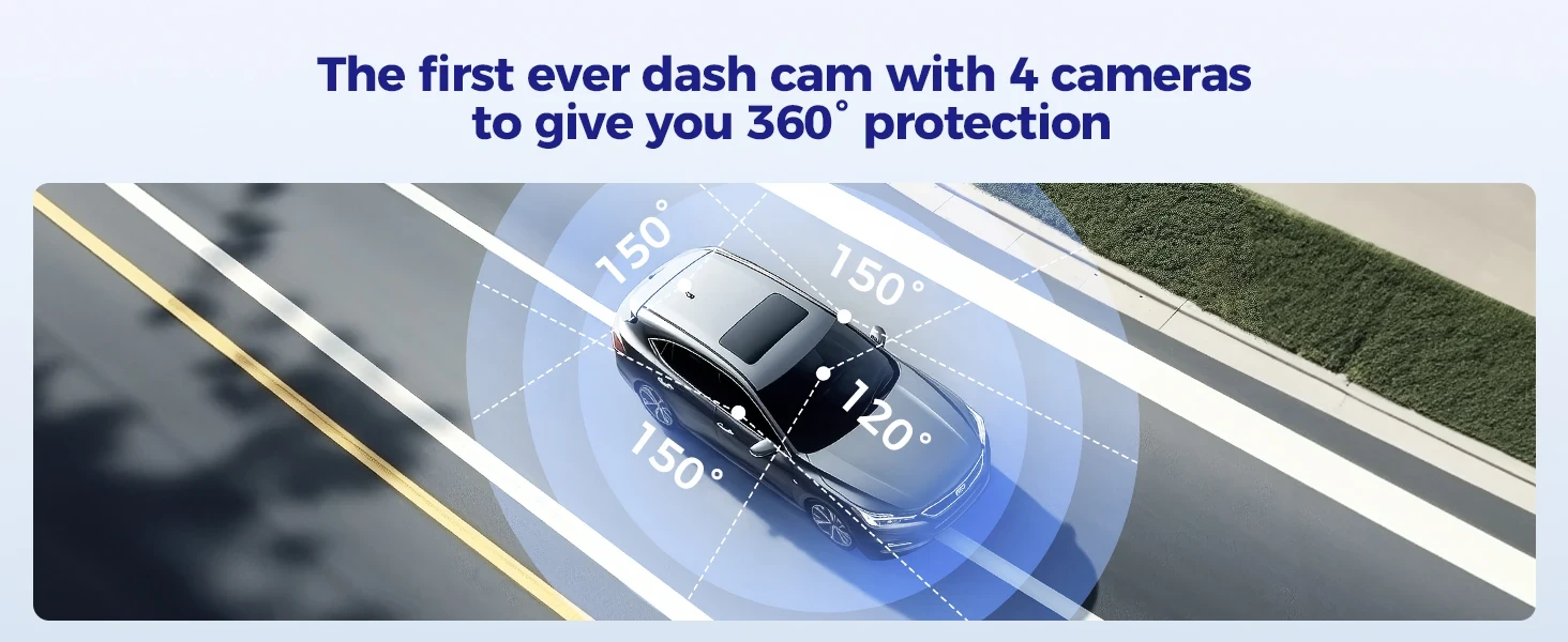 AZDOME M660 2K+3*1080P 4CH automobilio DVR GPS 5G Wifi įmontuotas 128GB eMMC balso valdymas 24 val. parkavimo stebėjimo sistema aprašymas - Prekės nuotrauka