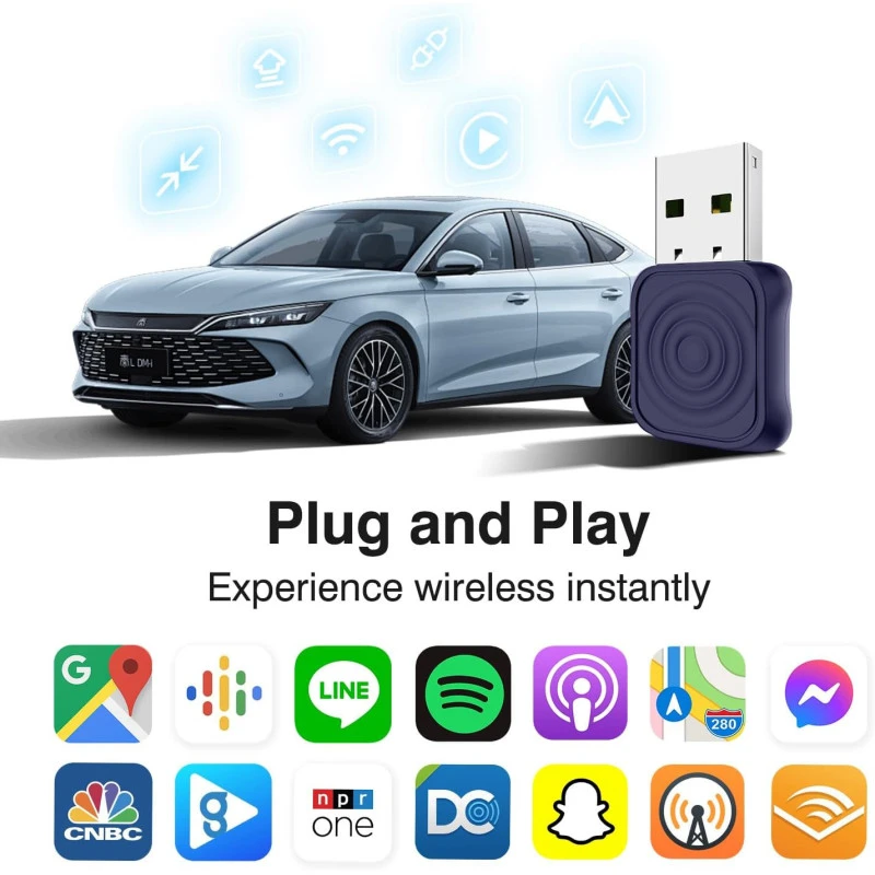 CarlinKit 5.0 Mini Ultra belaidis CarPlay ir Android Auto adapteris aprašymas - Prekės nuotrauka