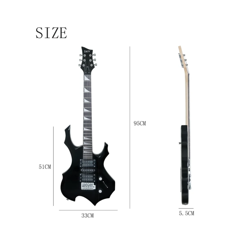 IRIN 6 stygų elektrinė gitara – 24 ladų Maple korpusas su tremolo sistema ir pilnu aksesuarų rinkiniu aprašymas - Prekės nuotrauka