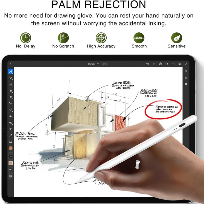 Metapen Pen pieštukas A11, skirtas „iPad“ – baltas aprašymas - Prekės nuotrauka
