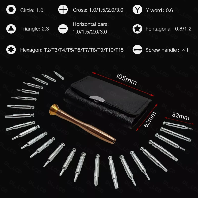 Mini atsuktuvų rinkinys 25-in-1 – profesionalus remonto įrankių komplektas iPhone, kameroms, laikrodžiams, planšetėms ir PC aprašymas - Prekės nuotrauka