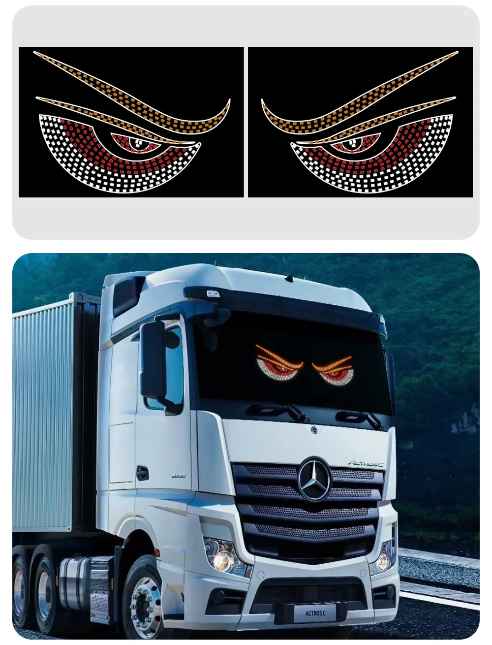 Mirksintis VELNIO AKYS LED skydelis automobiliams, sunkvežimiams, sedanams, visureigių priekinio stiklo langams aprašymas - Prekės nuotrauka