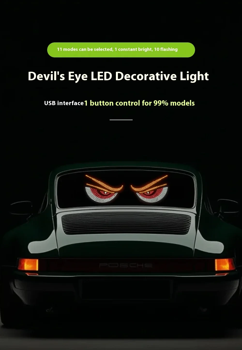 Mirksintis VELNIO AKYS LED skydelis automobiliams, sunkvežimiams, sedanams, visureigių priekinio stiklo langams aprašymas - Prekės nuotrauka