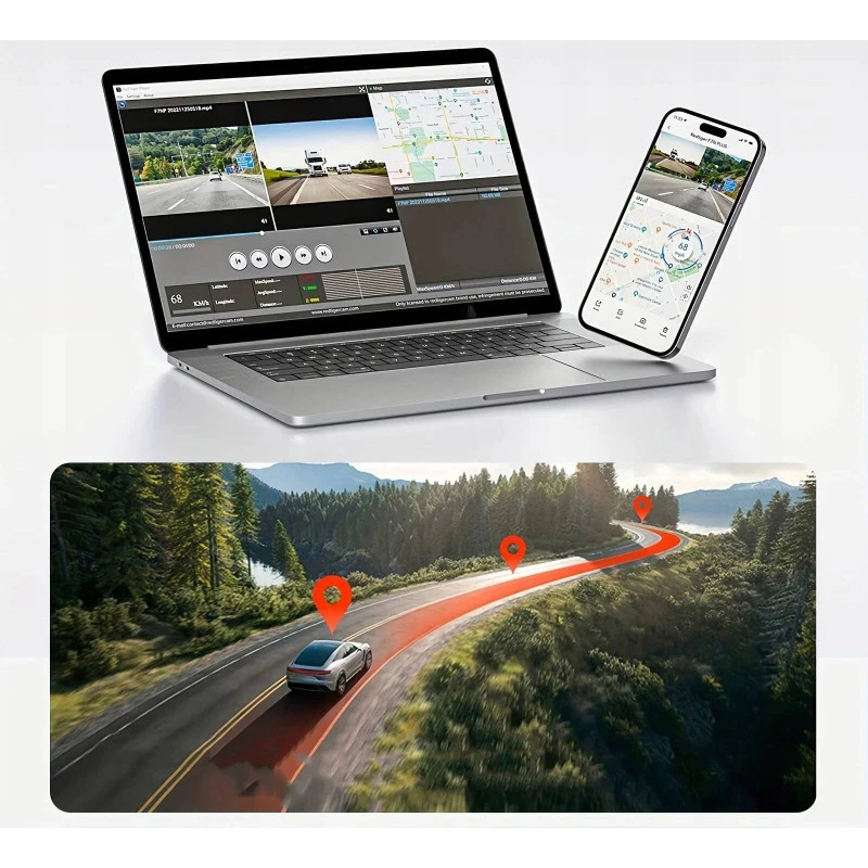 Ultra 4K Vaizdo Registratorius su GPS, Wi-Fi ir Sony IMX335 Sensoriumi, dviem kamerom, magnetiniu laikikliu aprašymas - Prekės nuotrauka