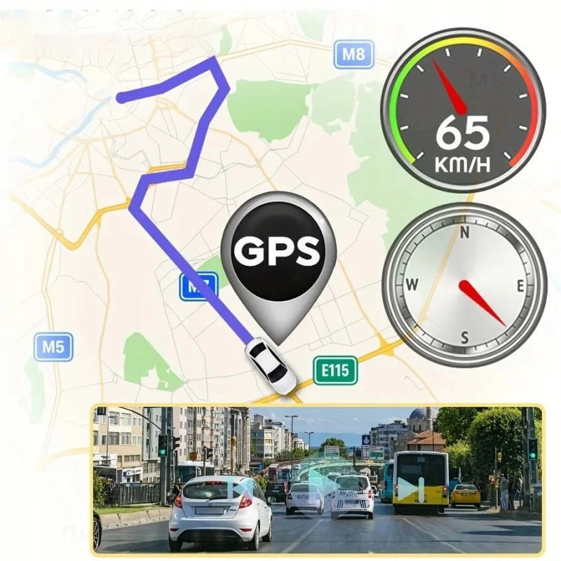 Ultra 4K Vaizdo Registratorius su GPS, Wi-Fi ir Sony IMX335 Sensoriumi, dviem kamerom, magnetiniu laikikliu aprašymas - Prekės nuotrauka
