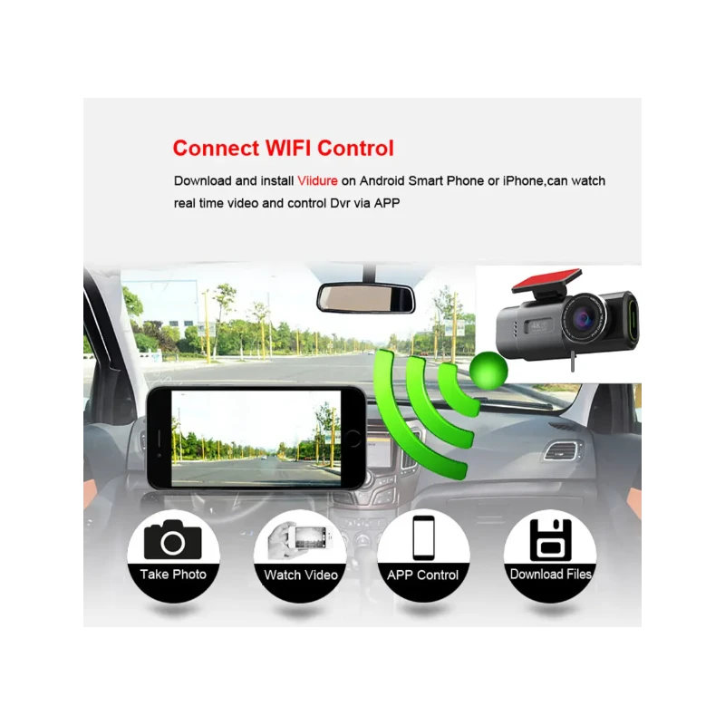 VOLTAIC 4K UHD Automobilio Vaizdo Registratorius su Wi-Fi, GPS ir Naktiniu Matymu – Išmanus Dash Cam jūsų saugumui aprašymas - Prekės nuotrauka