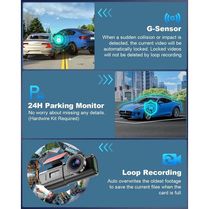 VOLTAIC 4K UHD Automobilio Vaizdo Registratorius su Wi-Fi, GPS ir Naktiniu Matymu – Išmanus Dash Cam jūsų saugumui aprašymas - Prekės nuotrauka