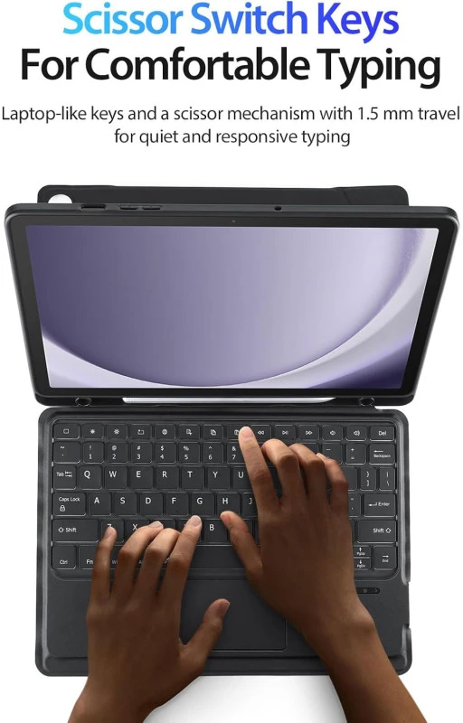 Dėklas su klaviatūra Dux Ducis DK Samsung X210/X215/X216 Tab A9 Plus 11.0/X230/X235/X236 Tab A11 Plus 11.0 juodas