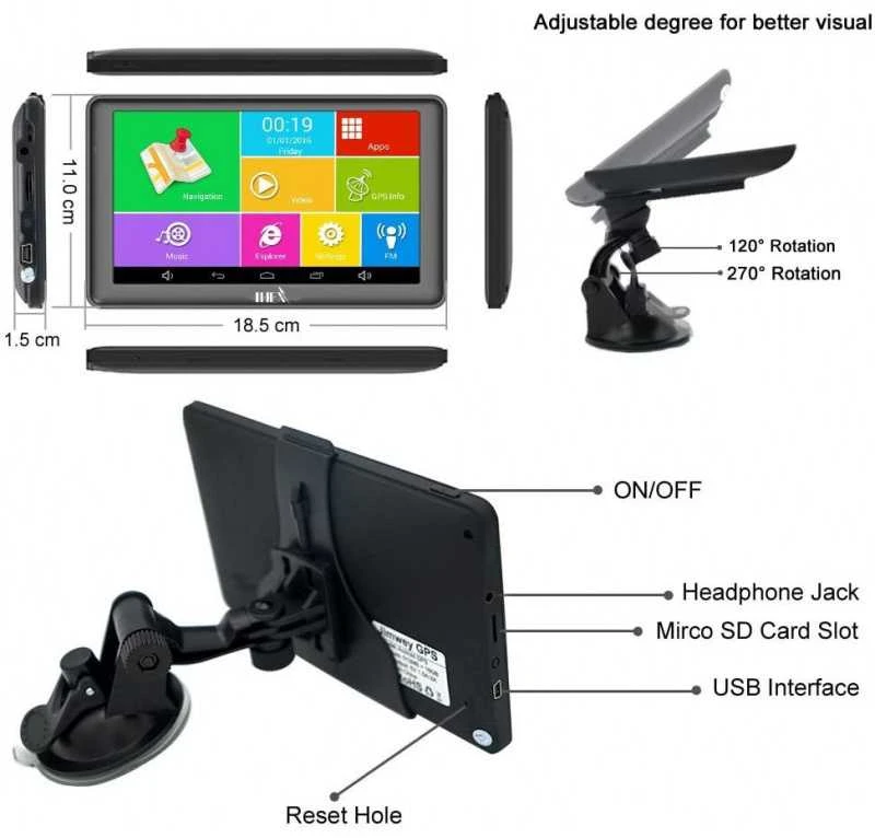 IHEX 7 PLUS Android 4.4 SLIM navigacinė sistema AUTO + TRUCK
