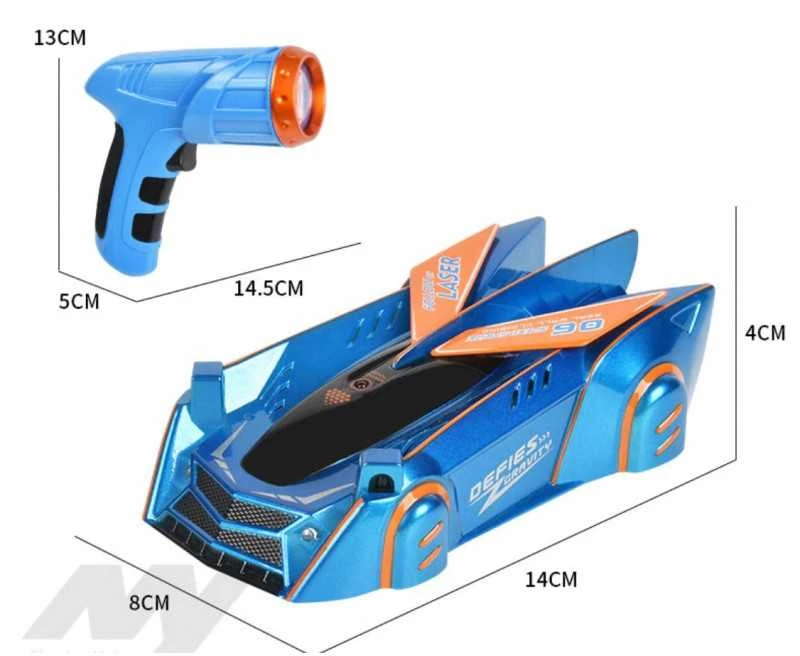 Infraraudonųjų spindulio lazeriu RC valdomas automobilis mėlynas