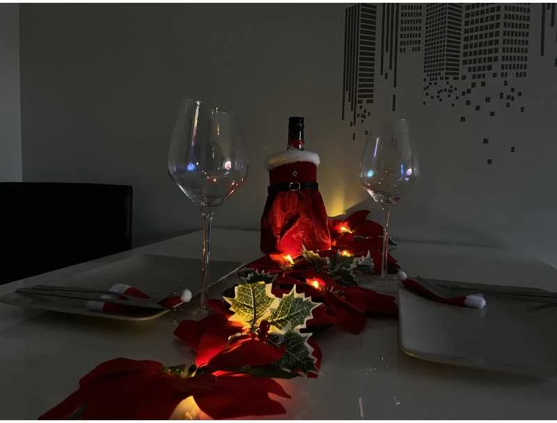 Kalėdinės puansetijos dekoracijos girliandos 2m 10 LED