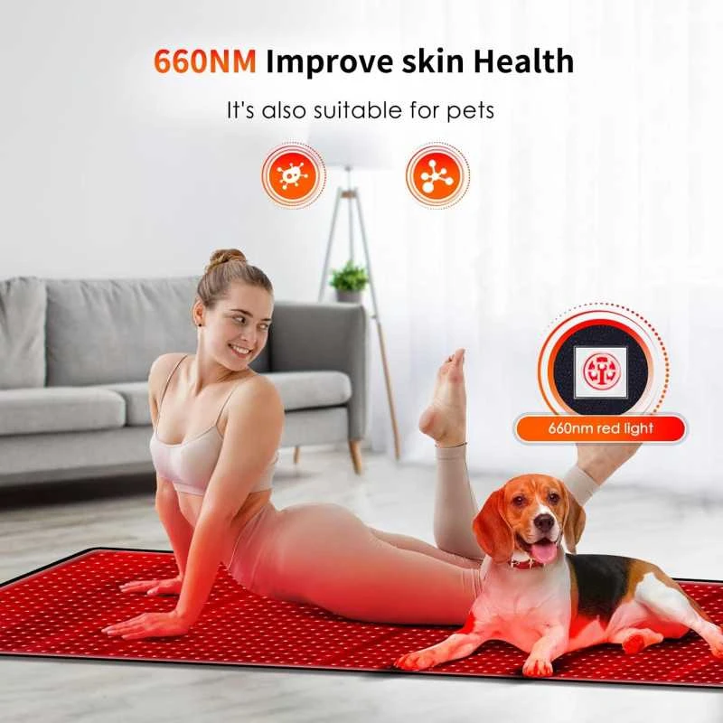 KEMOKO 360 LED infraraudonos šviesos terapijos kilimėlis visam kūnui – šviesos antklodė atsipalaidavimui ir komfortui