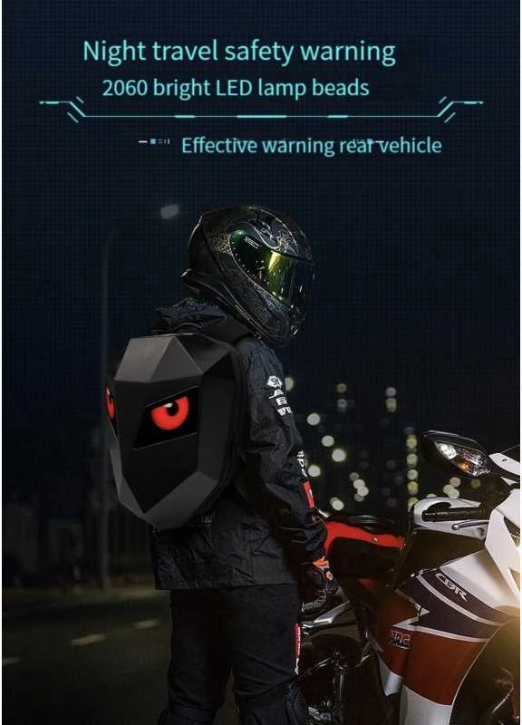 Kieta, vandeniui atspari smart LED kuprinė skirta motociklistams/dviratininkams/asmeniniam naudojimui