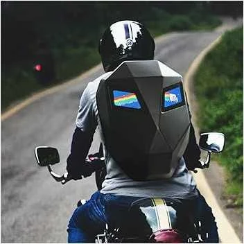 Kieta, vandeniui atspari smart LED kuprinė skirta motociklistams/dviratininkams/asmeniniam naudojimui