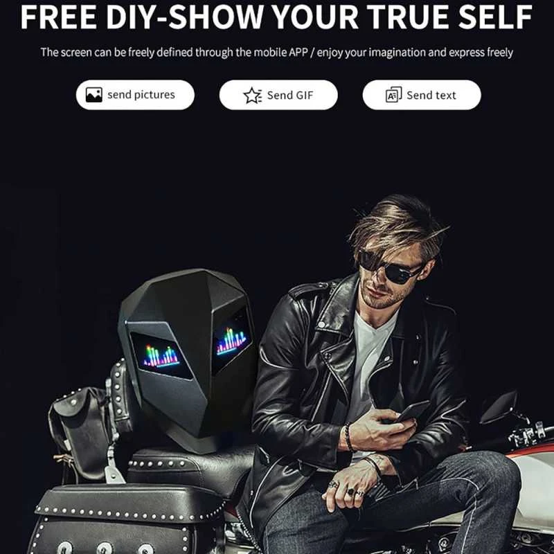 Kieta, vandeniui atspari smart LED kuprinė skirta motociklistams/dviratininkams/asmeniniam naudojimui