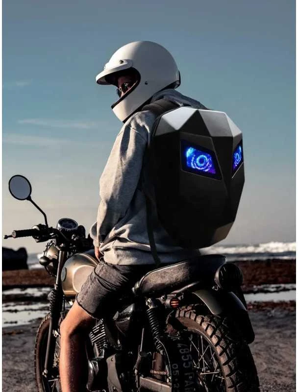 Kieta, vandeniui atspari smart LED kuprinė skirta motociklistams/dviratininkams/asmeniniam naudojimui
