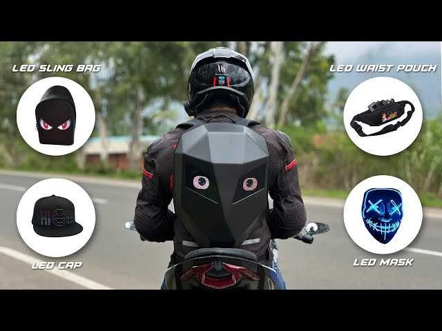 Kieta, vandeniui atspari smart LED kuprinė skirta motociklistams/dviratininkams/asmeniniam naudojimui