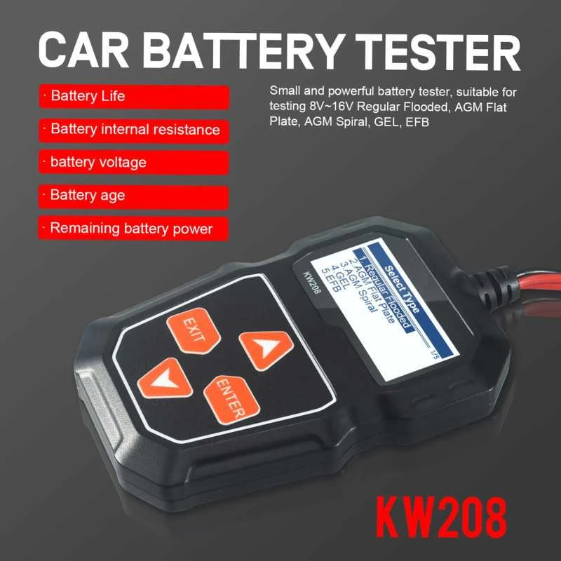 KONNWEI KW208 12V automobilio akumuliatoriaus apkrovos testeris