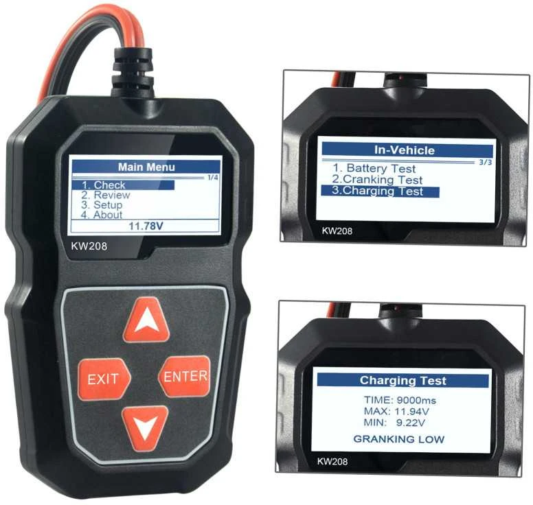 KONNWEI KW208 12V automobilio akumuliatoriaus apkrovos testeris