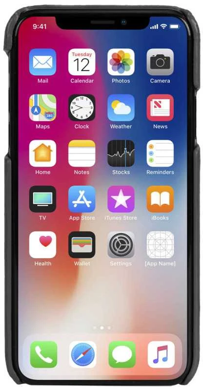 Dėklas Krusell Sunne 2 kortelių dangtelis Apple iPhone XS Max vintage juodas
