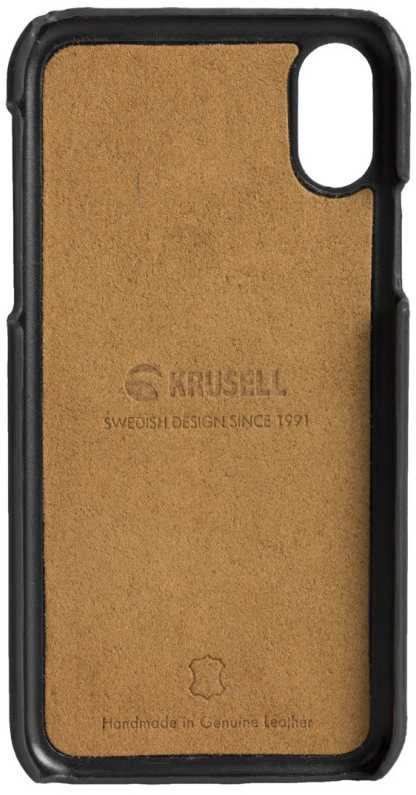 Dėklas Krusell Sunne 2 kortelių dangtelis Apple iPhone XS Max vintage juodas