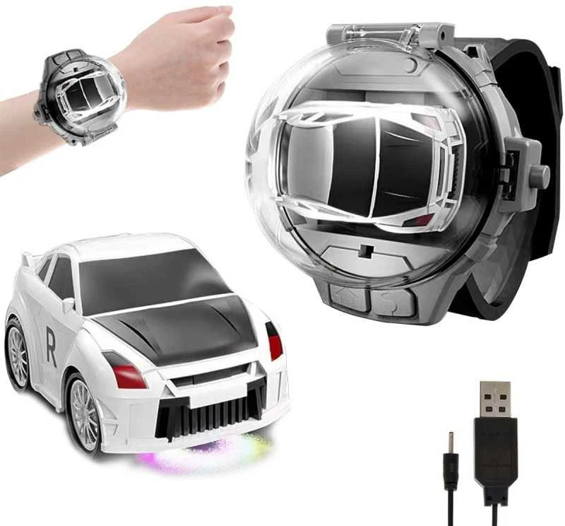 Laikrodžiu valdomas RC automobilis (Baltas)