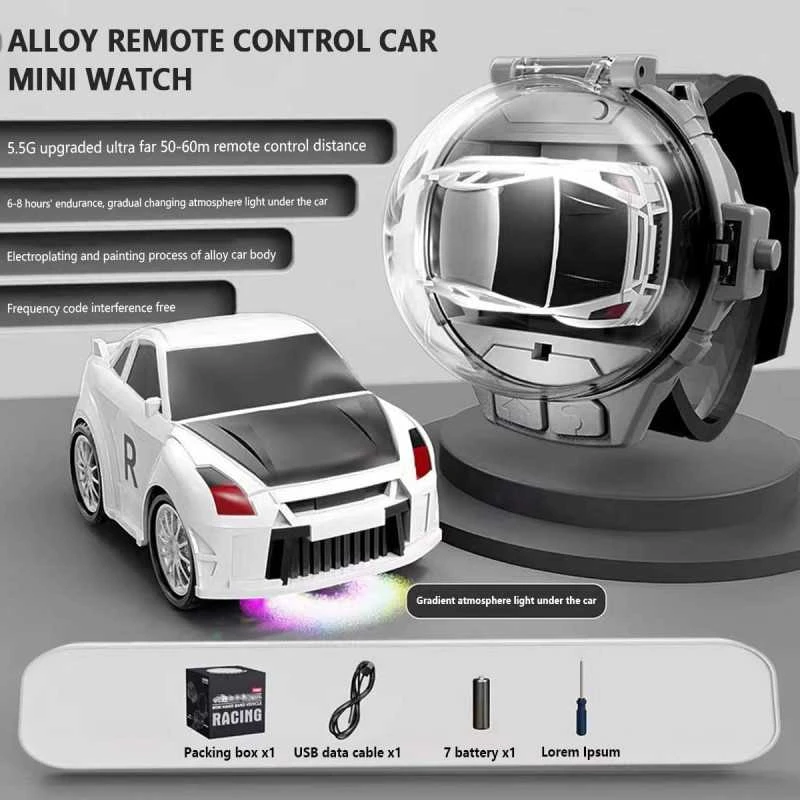 Laikrodžiu valdomas RC automobilis (Baltas)