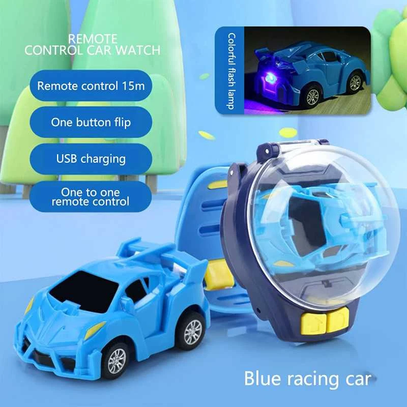 Laikrodžiu valdomas RC automobilis (Mėlynas)