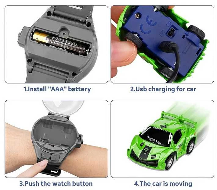 Laikrodžiu valdomas RC automobilis (Žalias)