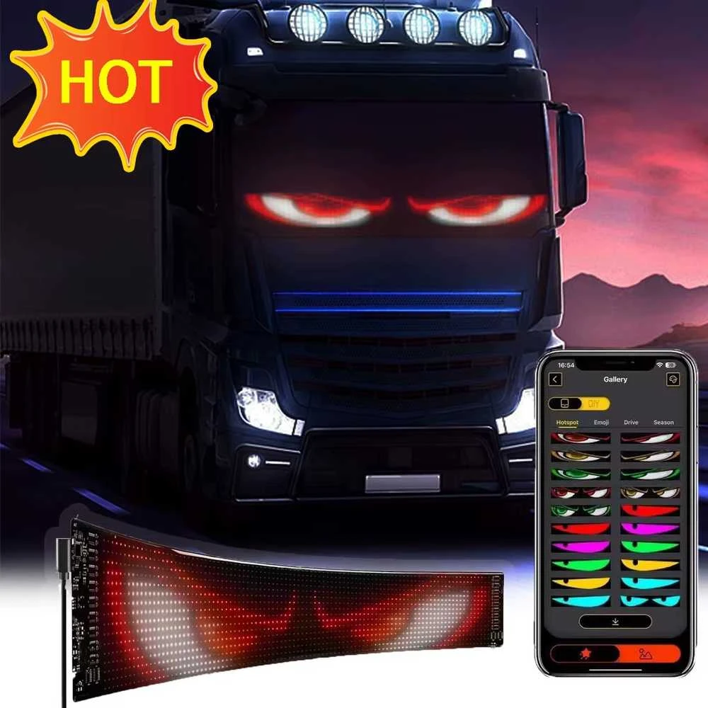 LED matricos pikselių skydelis, slenkantys ryškūs reklaminiai LED ženklai, lankstus ekranas, valdomas „Bluetooth“ programėle