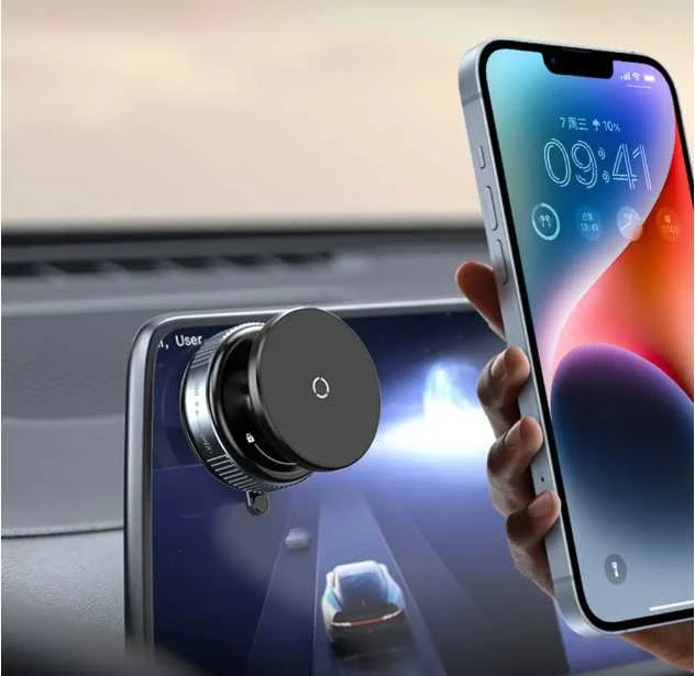 Magnetinis telefono laikiklis automobiliui – 360° reguliuojamas, sulankstomas su vakuumine pagrindo fiksacija