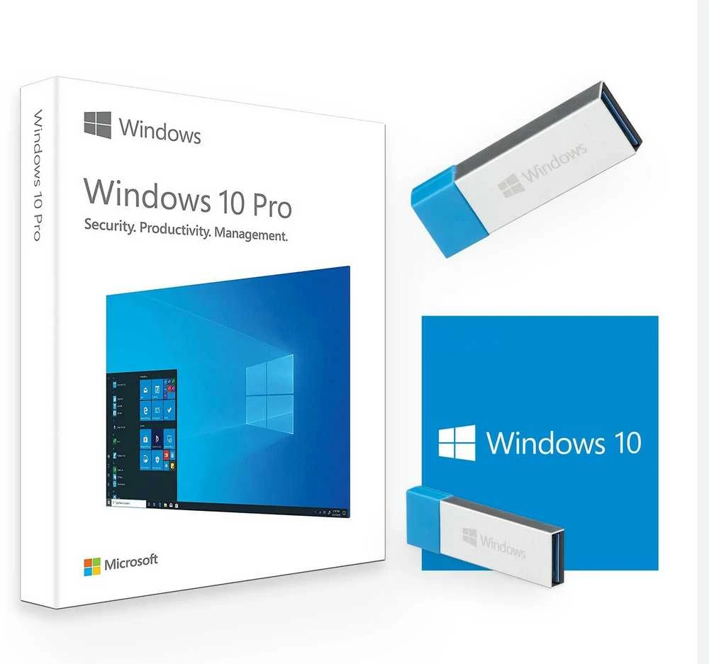 Operacinė sistema Microsoft Windows 10 Pro, 32 bitų/64 bitų, Angliška versija
