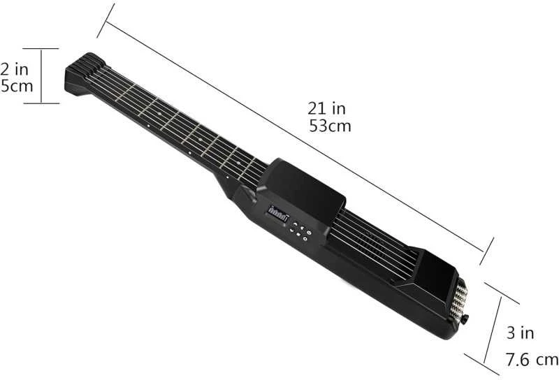 Mini Smart Electric Guitar – 7/12 ladų skaitmeninė Headless MIDI gitara su Bluetooth pradedantiesiems