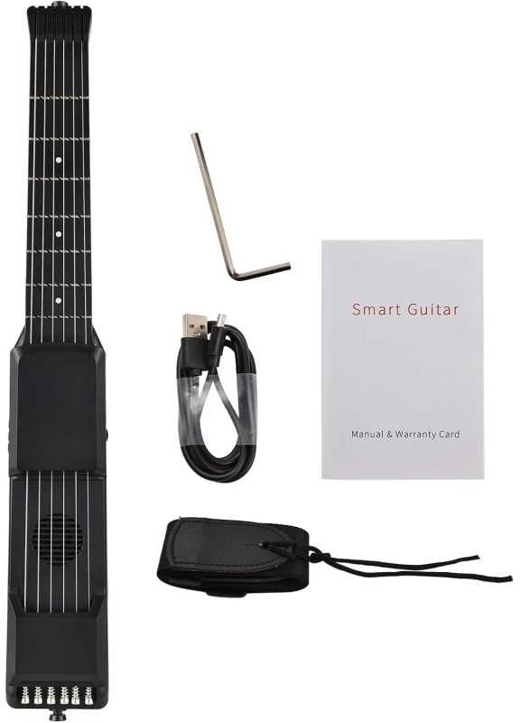 Mini Smart Electric Guitar – 7/12 ladų skaitmeninė Headless MIDI gitara su Bluetooth pradedantiesiems