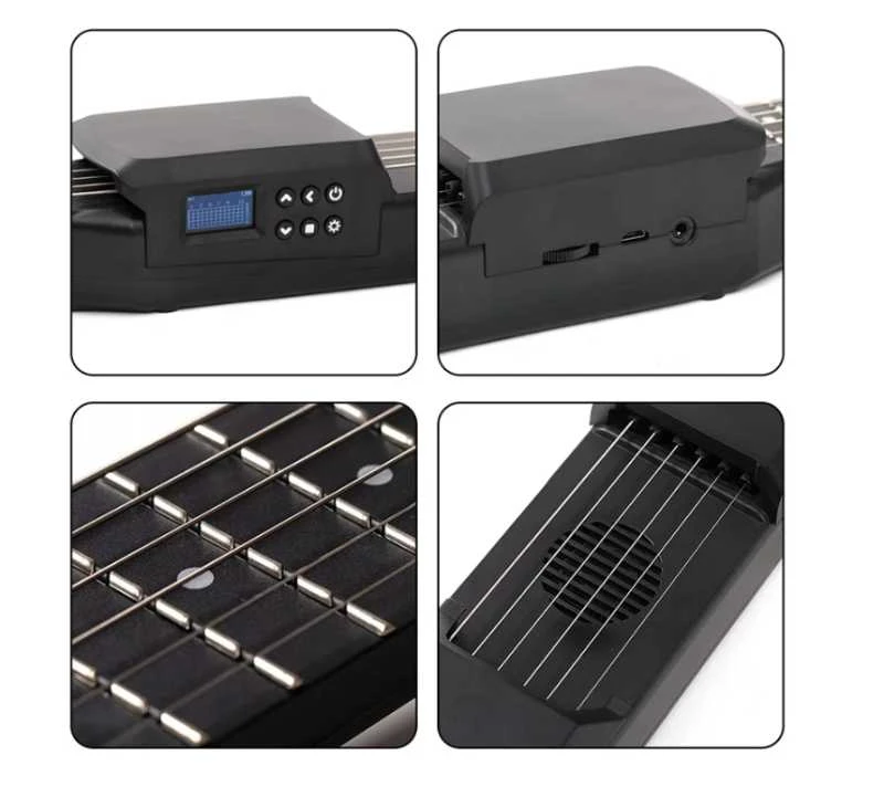 Mini Smart Electric Guitar – 7/12 ladų skaitmeninė Headless MIDI gitara su Bluetooth pradedantiesiems