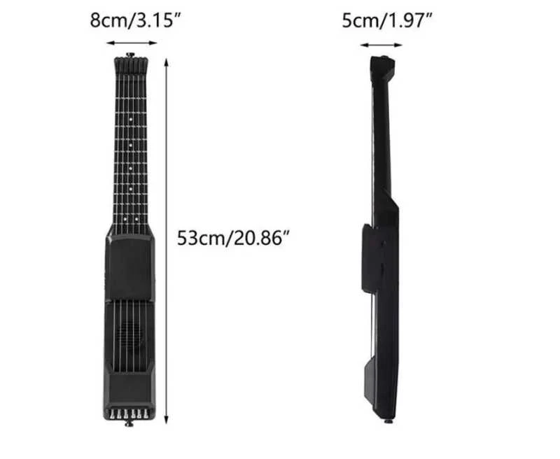 Mini Smart Electric Guitar – 7/12 ladų skaitmeninė Headless MIDI gitara su Bluetooth pradedantiesiems