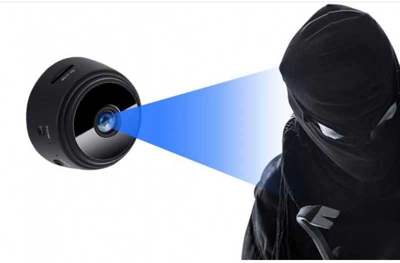 Mini Wifi IP kamera HD 1080P belaidė vidaus kamera su naktiniu pašvietimu, 90 laipsnių filmavimo kampas