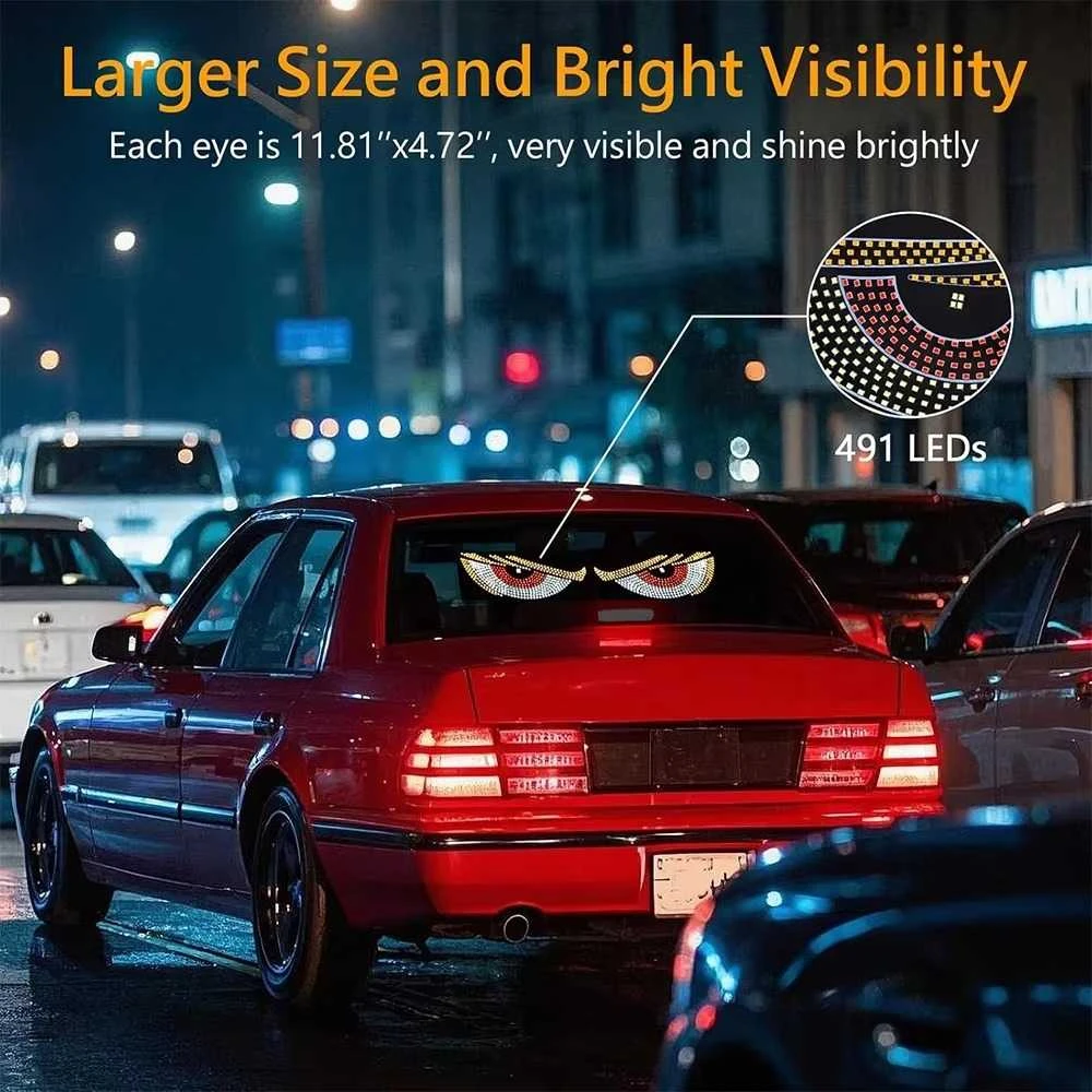 Mirksintis VELNIO AKYS LED skydelis automobiliams, sunkvežimiams, sedanams, visureigių priekinio stiklo langams