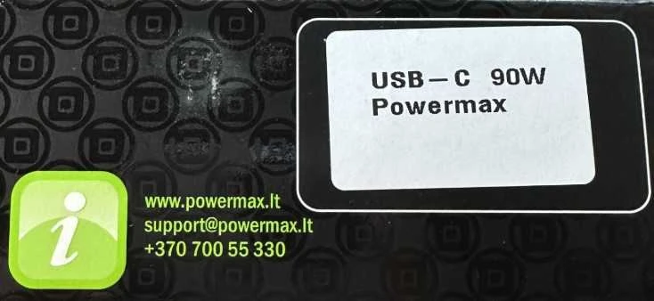 Nešiojamų kompiuterių įkroviklis Powermax USB - C - 90W
