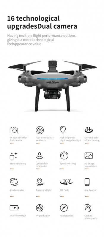 Xiaomi KY 102 dronas su 4K dviguba HD kamera