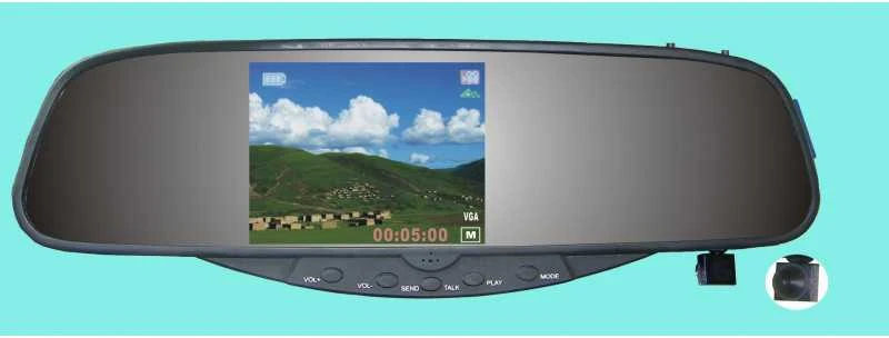PMC-230 Parkavimo sistema veidrodyje su integruotu ekranu, DVR vaizdo registratoriumi, Bluetooth, kamera