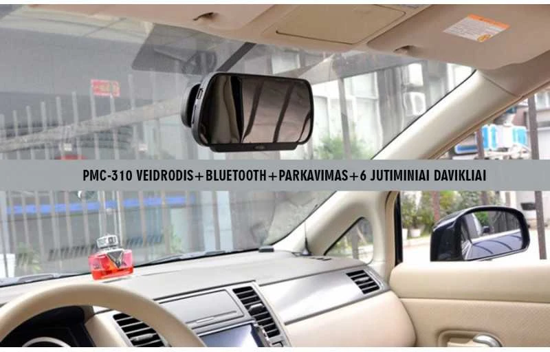 PMC-310 Parkavimo sistema veidrodyje su Bluetooth, kamera