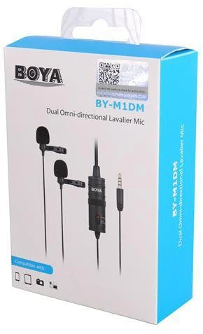 Dvigubas mikrofonas BOYA 3.5mm jungtis, juodas / BY-M1DM / BOYA10002