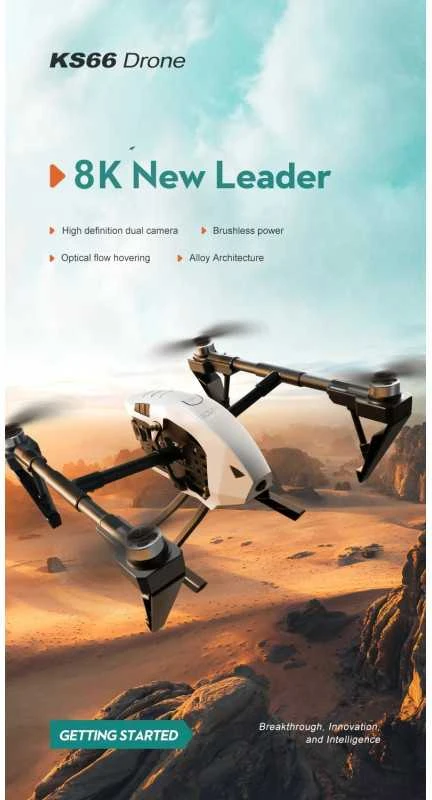 Profesionalus dronas KS66 su 8K HD kamera, 5G Wi-Fi