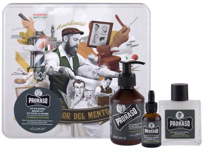 Vintažinis barzdos priežiūros rinkinys Proraso Cypress &amp; Vetyver Vintage Beard Care Kit