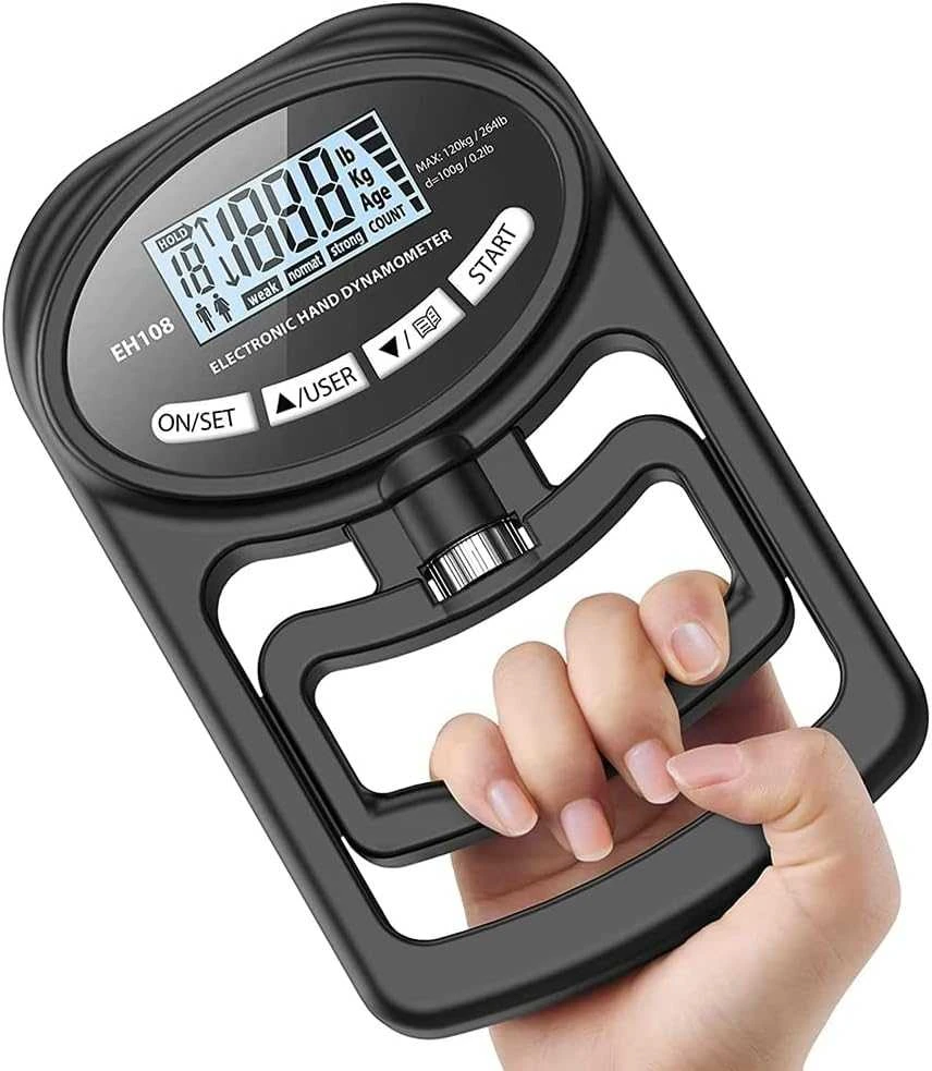 Skaitmeninis rankos jėgos matuoklis iki 120 kg – tikslus, patogus ir profesionalus sprendimas tavo progresui!