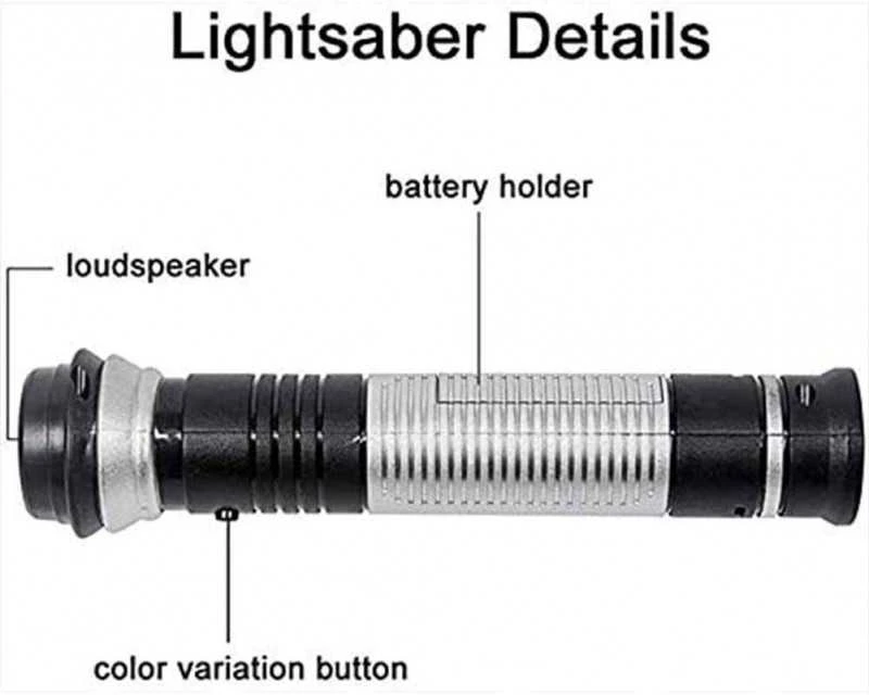 STAR WARS Led šviečiantys kardai, 7 LED spalvų pasirinkimai, EFEKTYVUS kardo kirčio garsas!