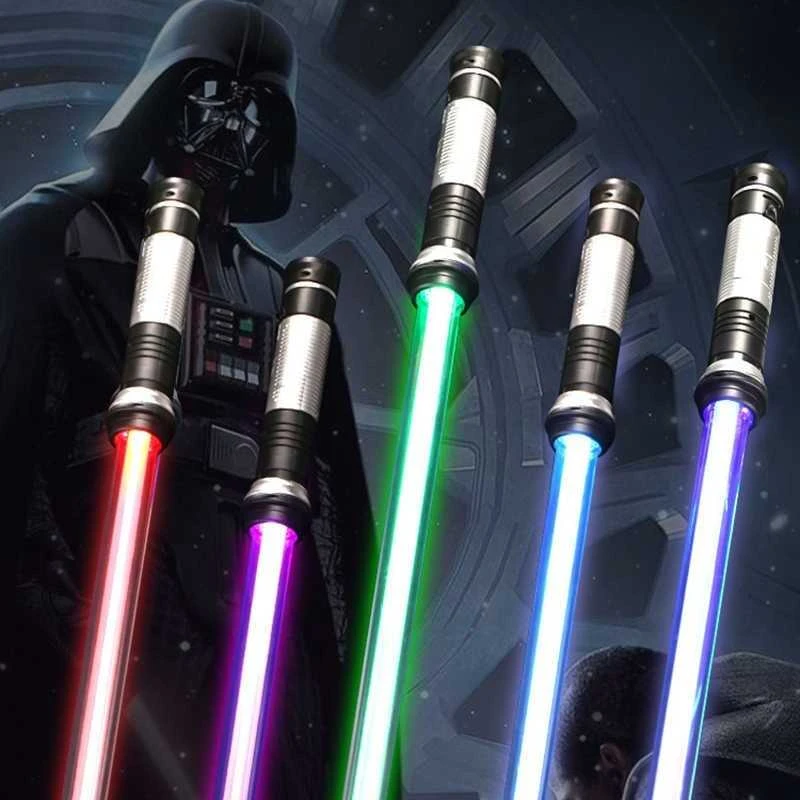 STAR WARS Led šviečiantys kardai, 7 LED spalvų pasirinkimai, EFEKTYVUS kardo kirčio garsas!
